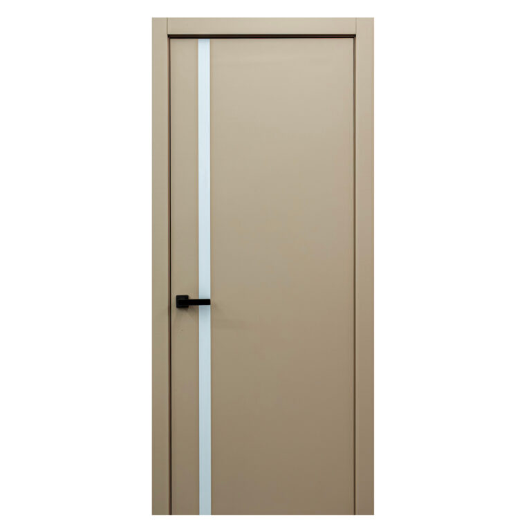 Modern interior door YL-G beige with white glass