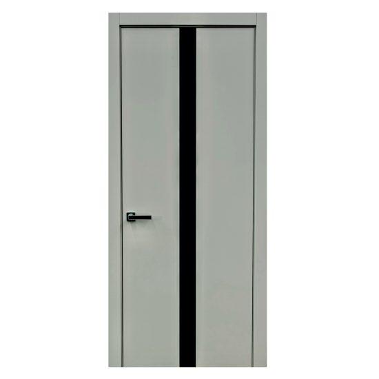 Modern interior door YL-F grey with black glass