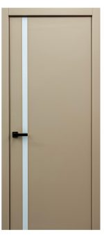 Modern interior door YL-G beige with white glass